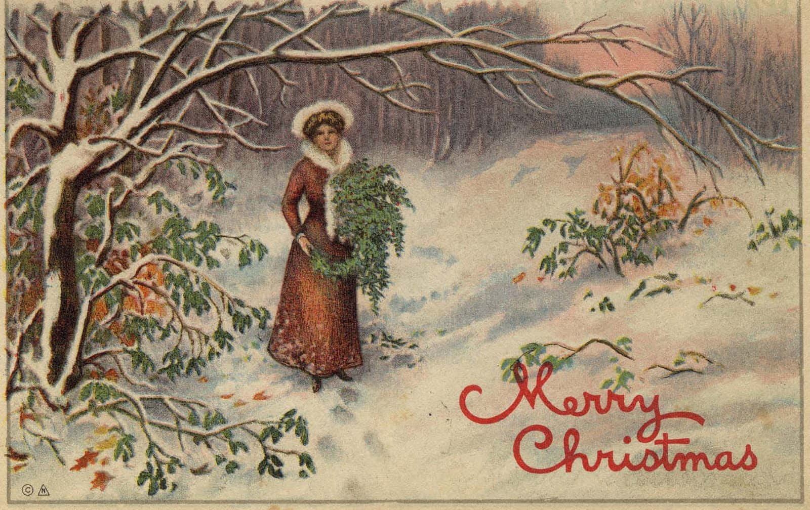 A Warm Vintage Christmas Scene