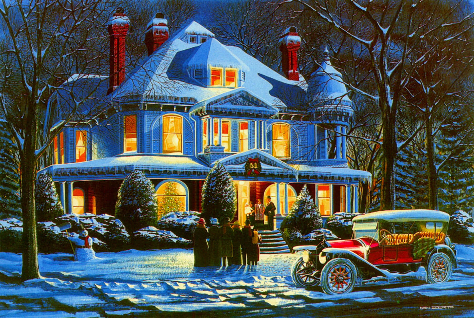 A heartwarming Vintage Christmas scene