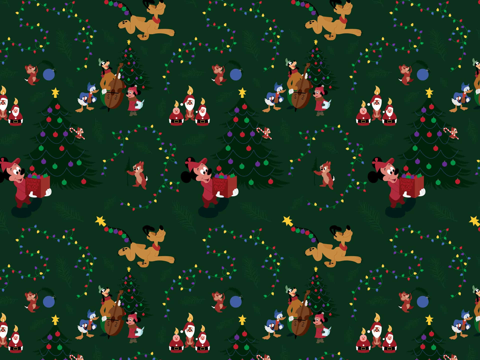 A Christmas Pattern With Reindeer And Christmas Trees Wallpaper