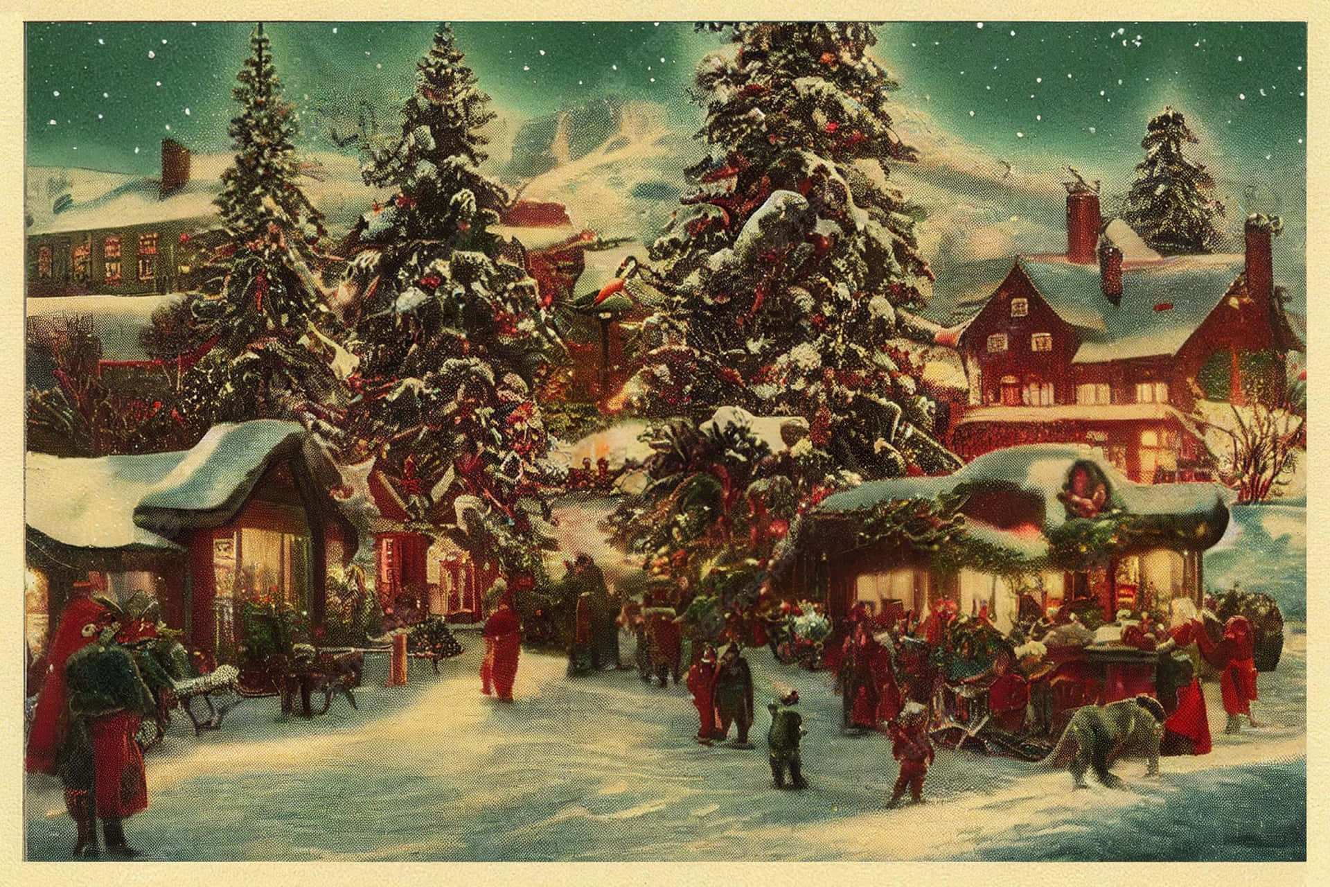 Fejr helligdage med vintage julepynt Wallpaper