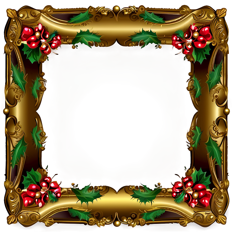 Vintage Christmas Frame Png 05252024 PNG