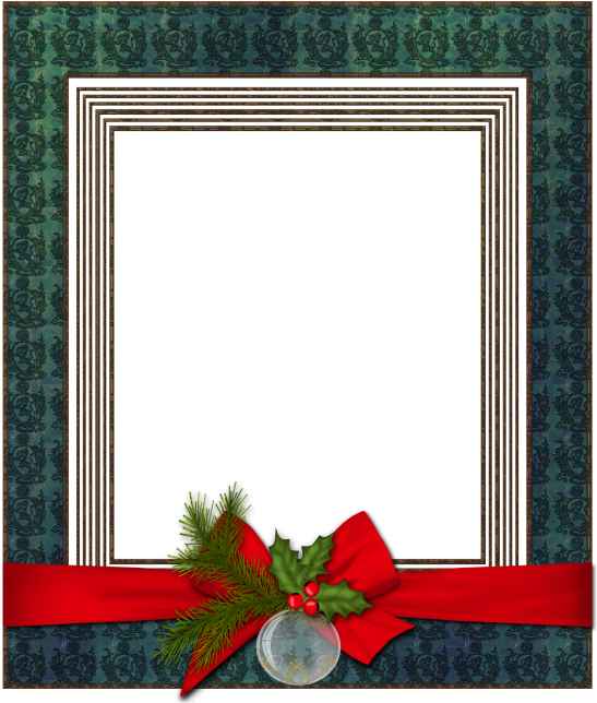 Vintage Christmas Framewith Holly Decoration PNG