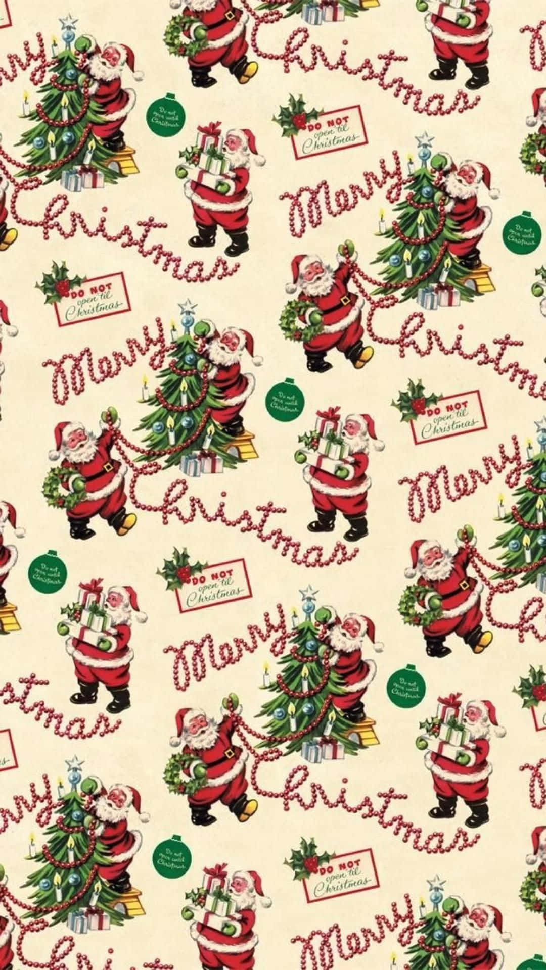 Vintage Christmas Wrapping Wallpaper
