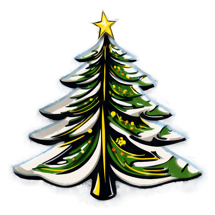 Vintage Christmas Tree Outline Png 20 PNG