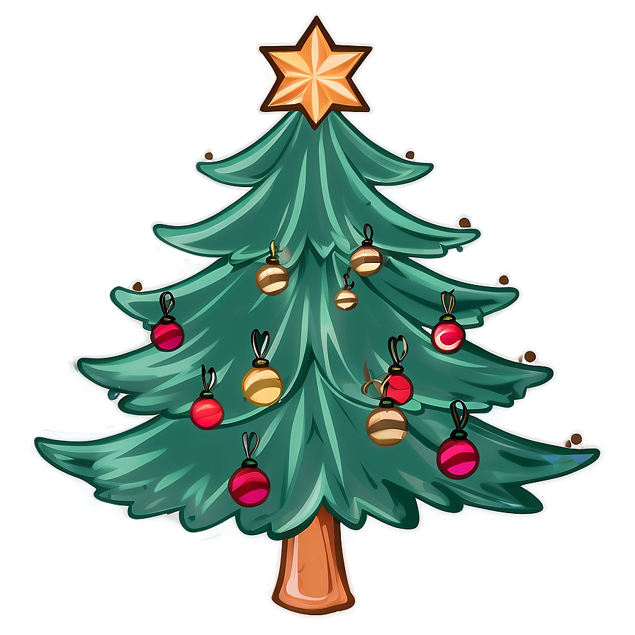 Vintage Christmas Tree Outline Png Jpv PNG