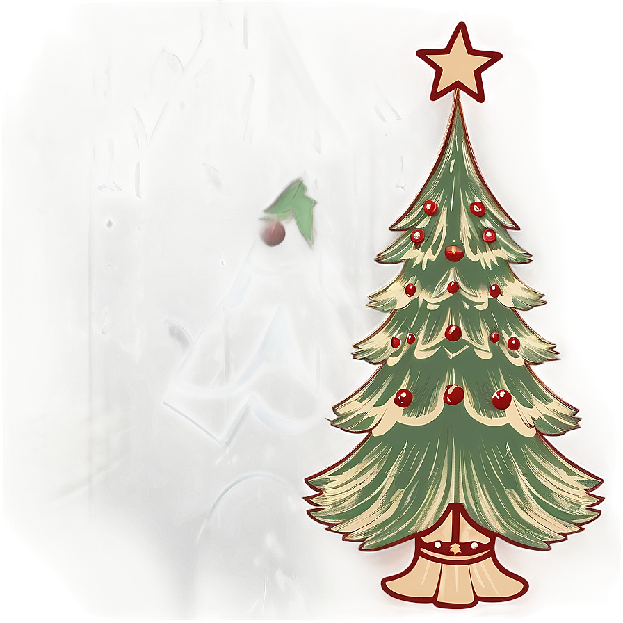 Vintage Christmas Tree Outline Png Mdw PNG