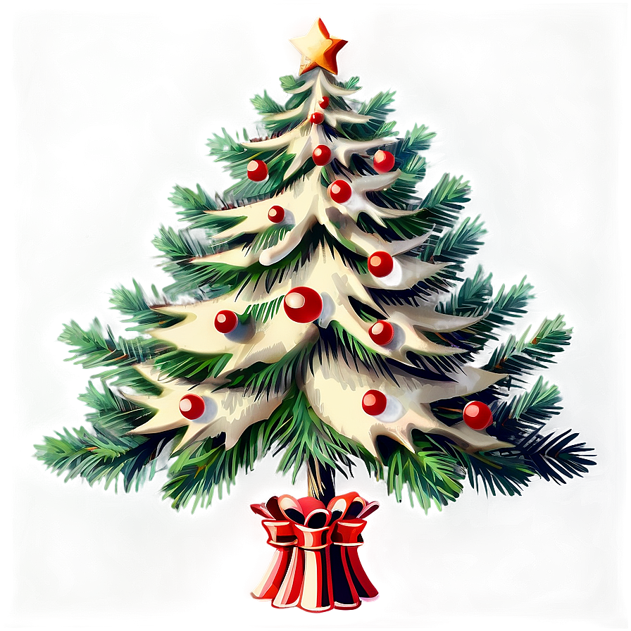 Vintage Christmas Tree Png Lts47 PNG