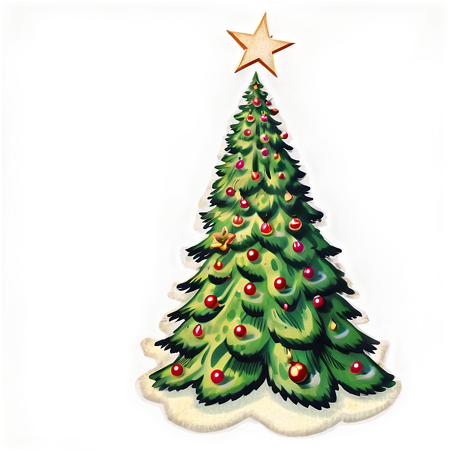 Vintage Christmas Tree Png Oto87 PNG