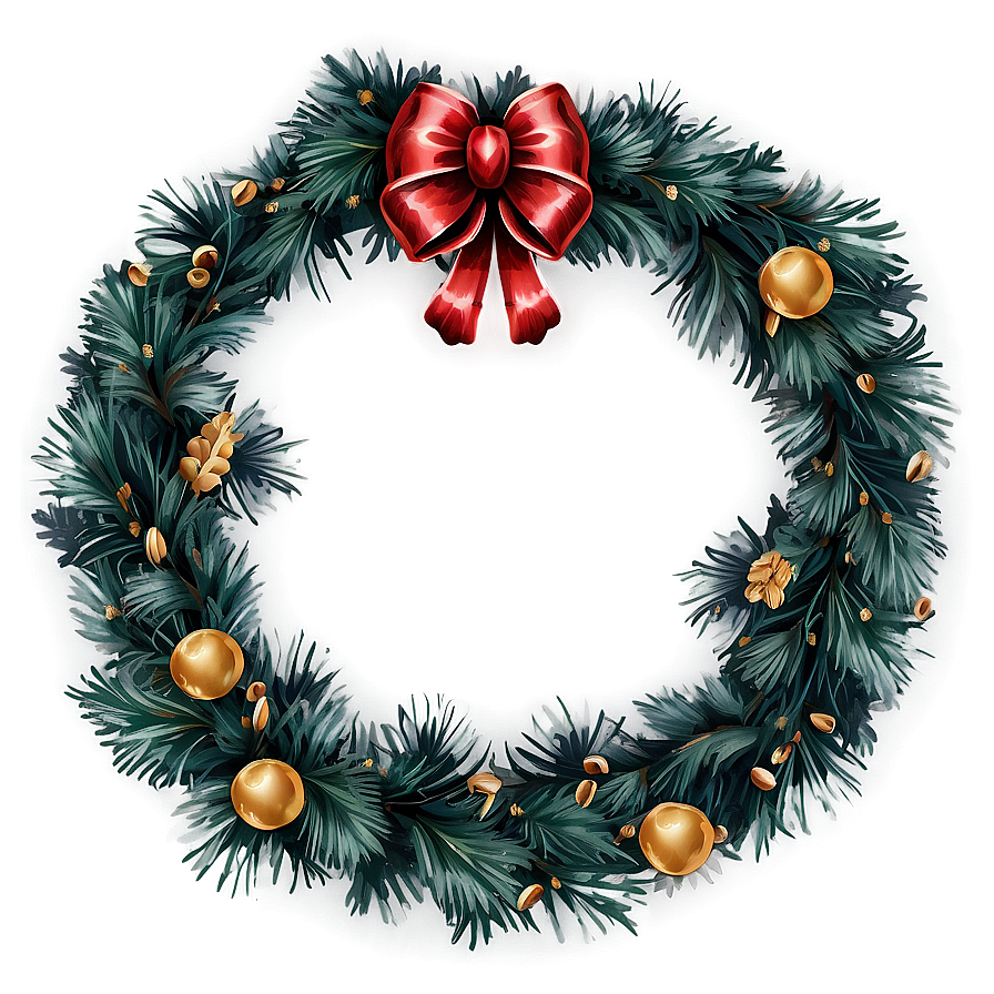 Vintage Christmas Wreath Png Ees81 PNG