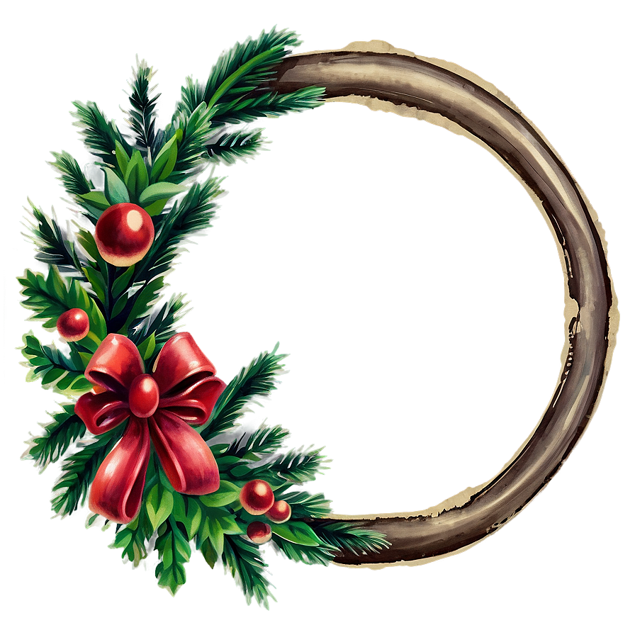 Vintage Christmas Wreath Png Gnm55 PNG