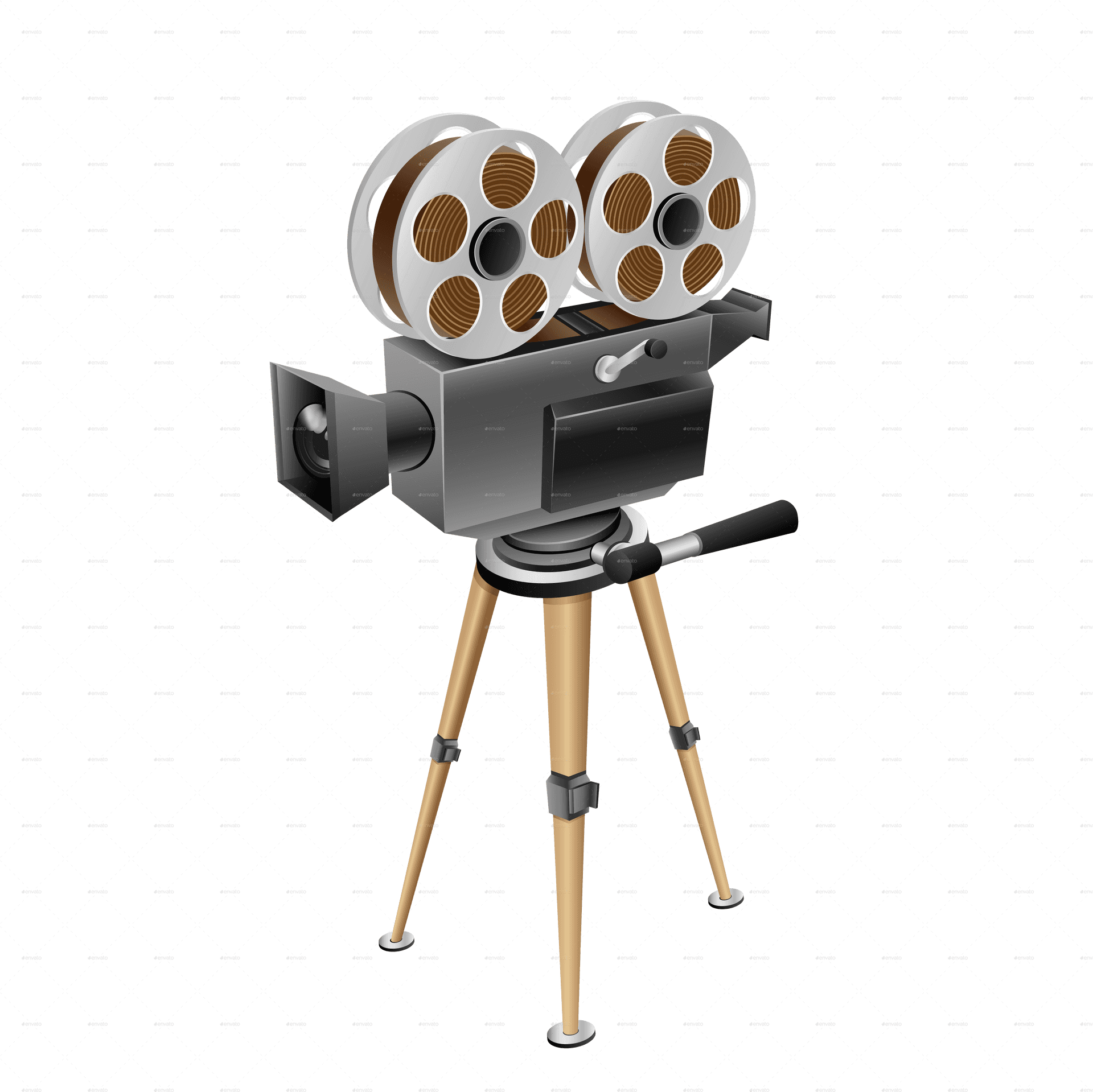 Vintage Cinema Camera Illustration PNG