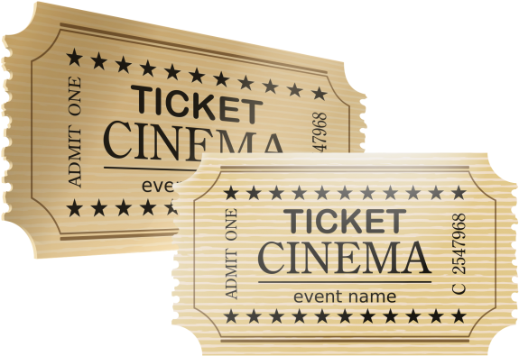 Vintage Cinema Tickets Vector PNG