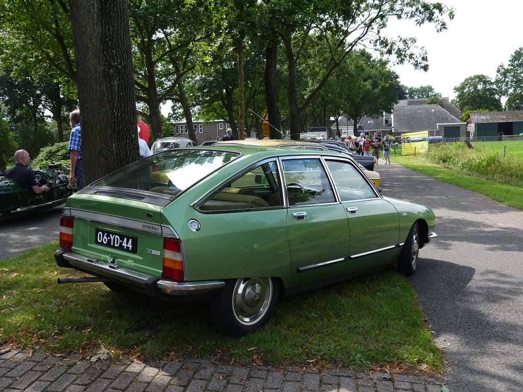 Vintage Citroën G S Geparkeerd Buiten Achtergrond