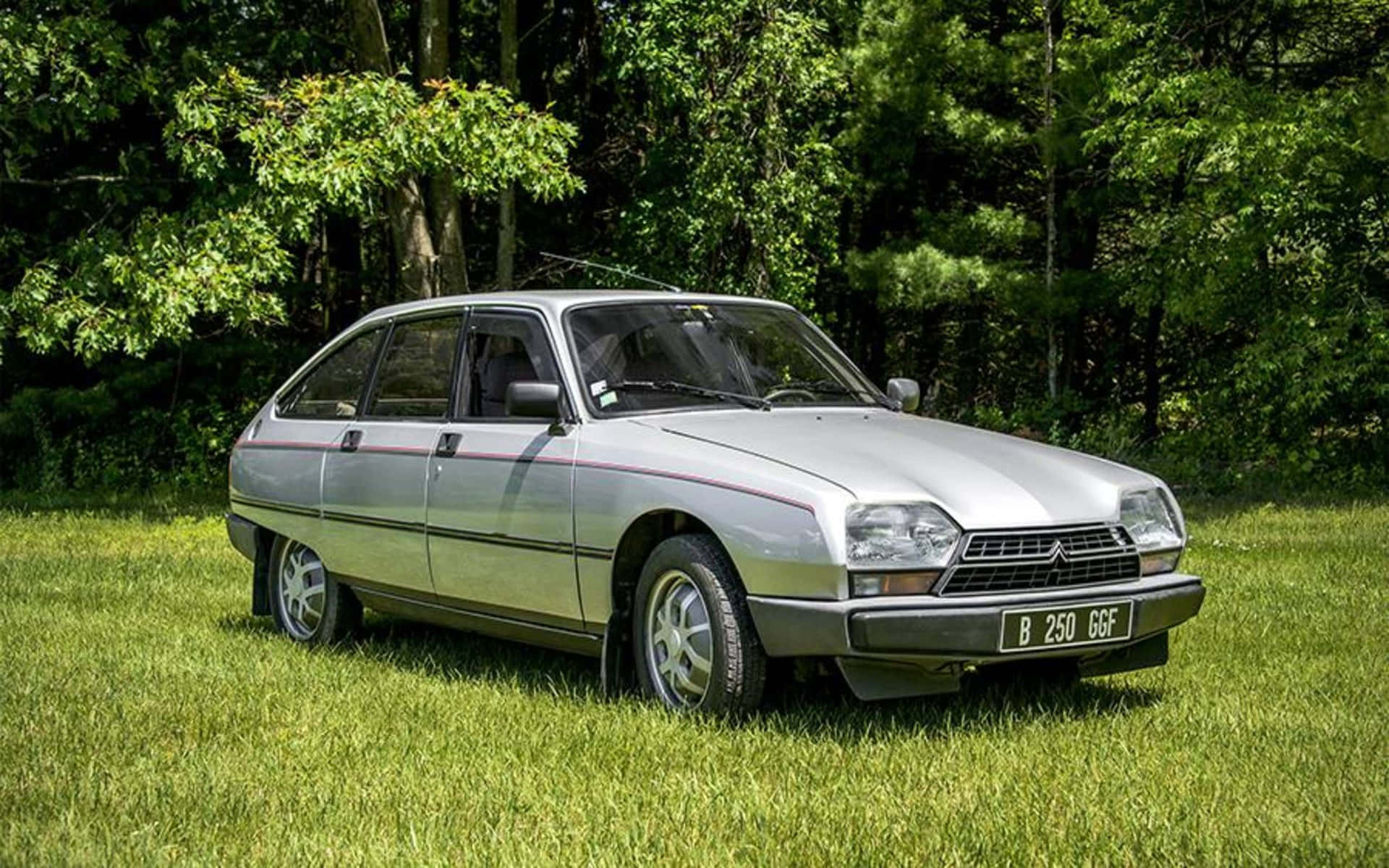 Citroen Gs Vintage Diparkir Di Atas Rumput Wallpaper