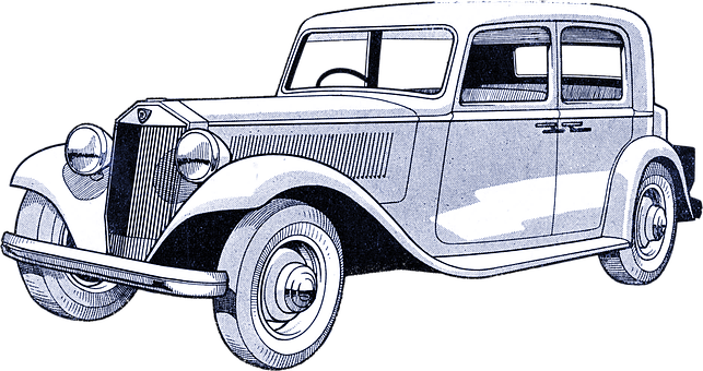 Vintage Classic Car Illustration PNG