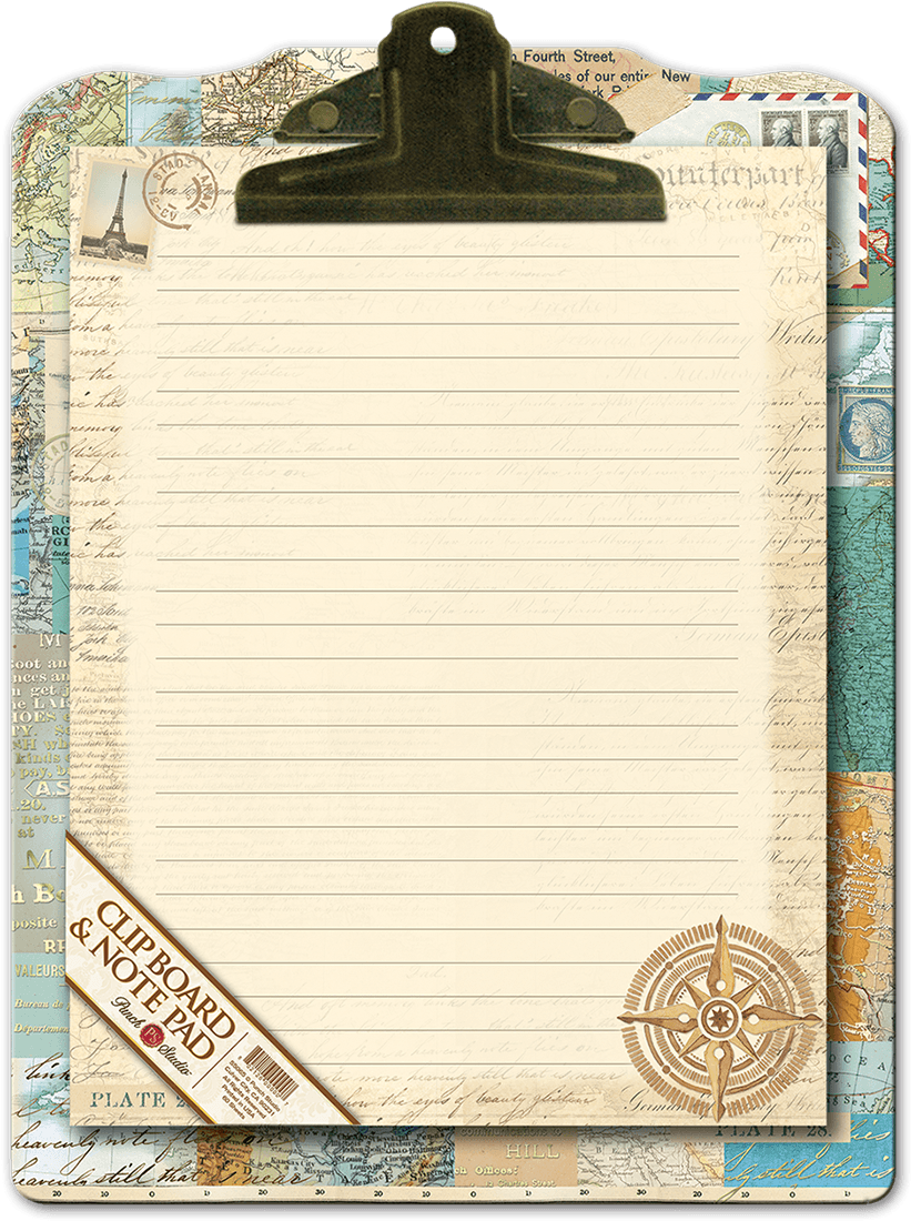 Vintage Clipboardwith Blank Paper PNG