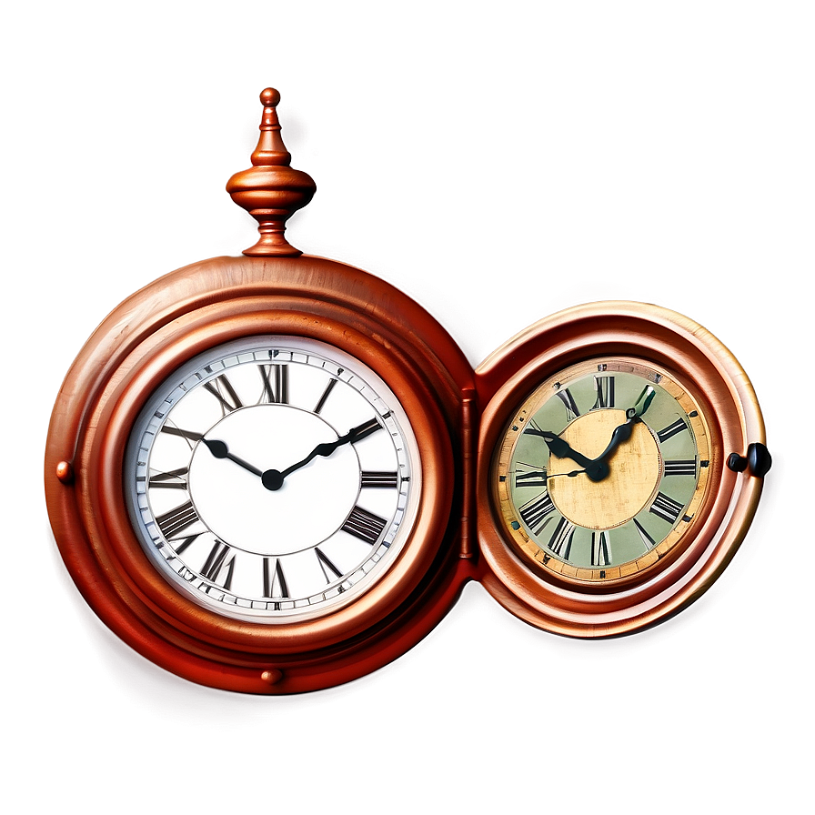 Vintage Clock Clipart Png Gte64 PNG