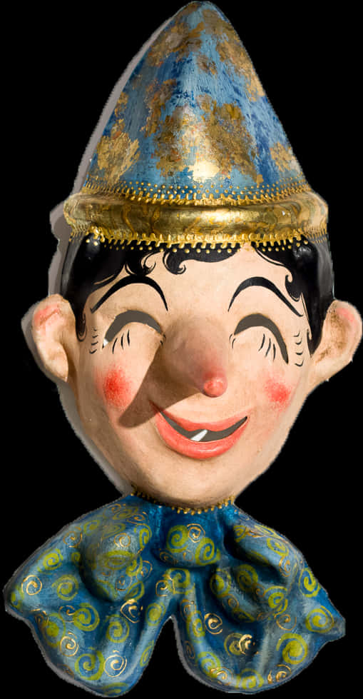 Vintage Clown Head Figurine PNG
