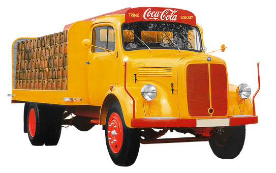 Vintage Coca Cola Mercedes Truck PNG