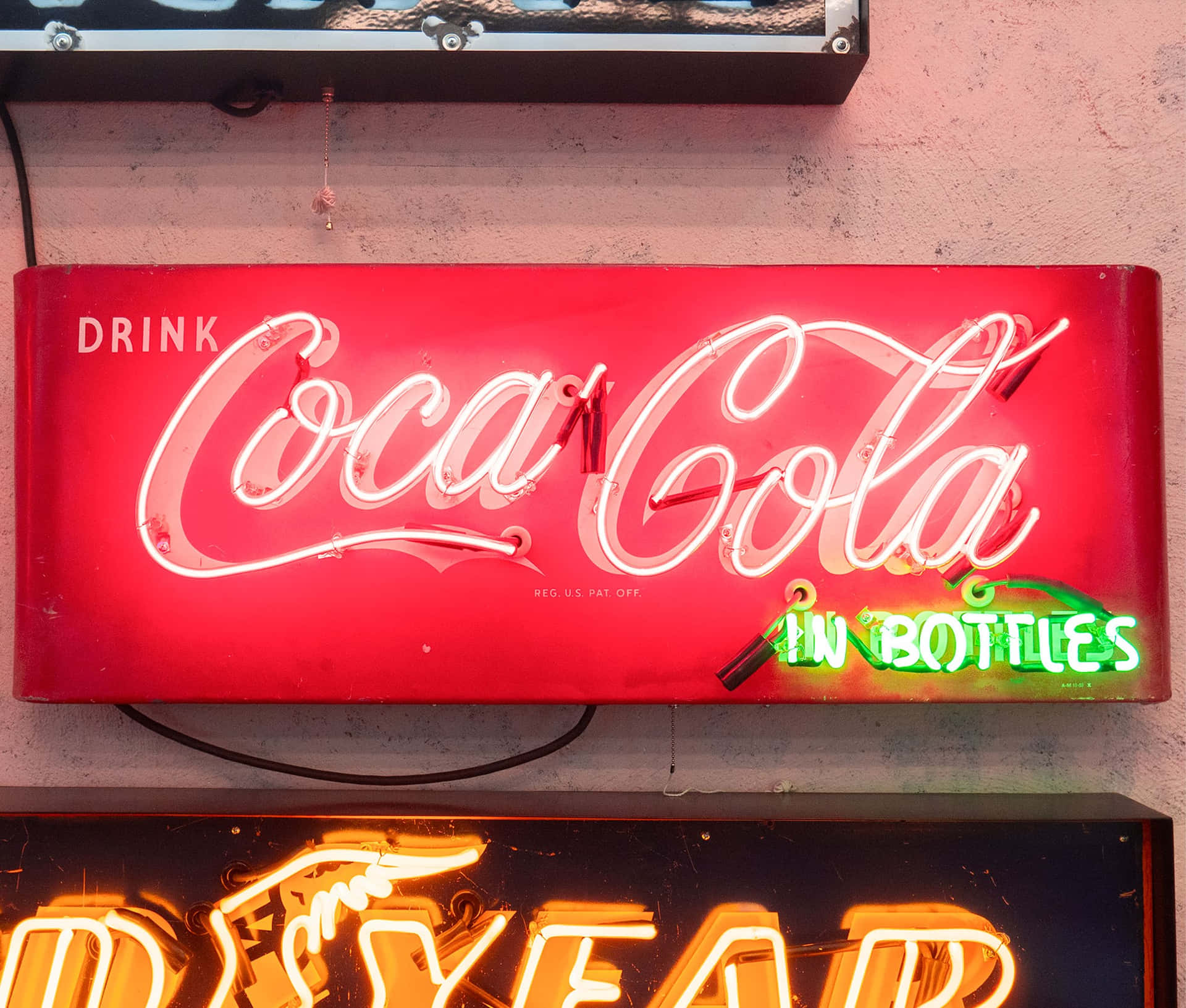 Vintage Coca Cola Neon Sign Achtergrond