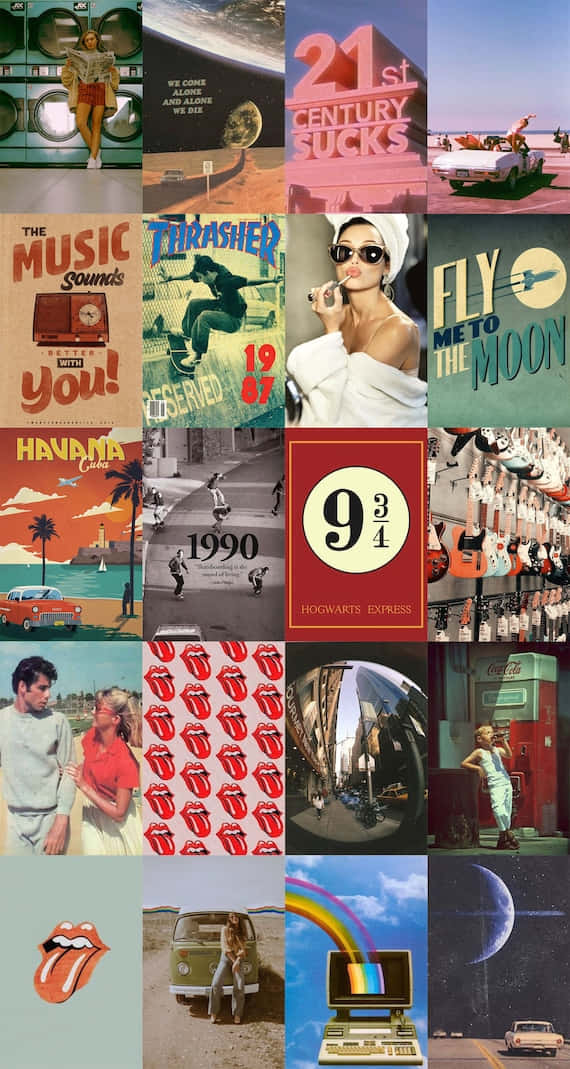 Download A Vintage Collage of Classic Memorabilia Wallpaper ...