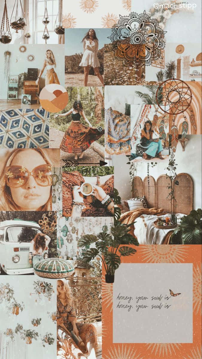 Vintage Collage Brown Girl Collection Wallpaper
