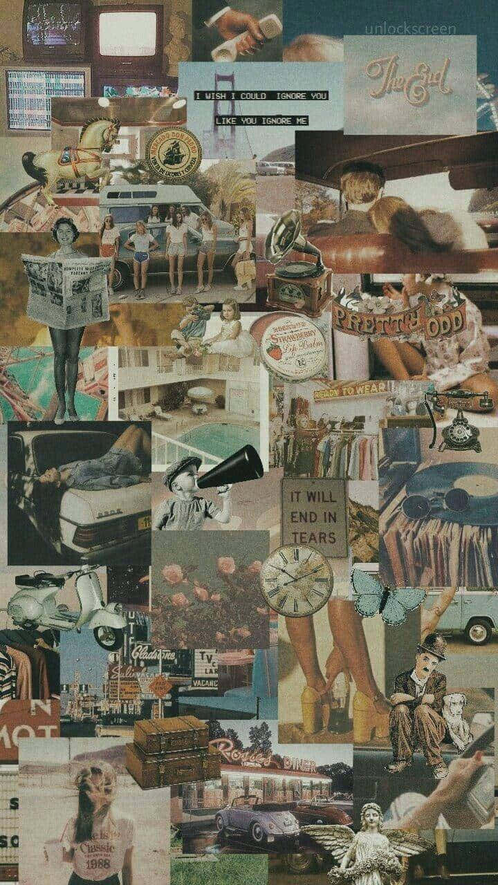 Vintage Collage Aesthetic Wallpaper Wallpaper
