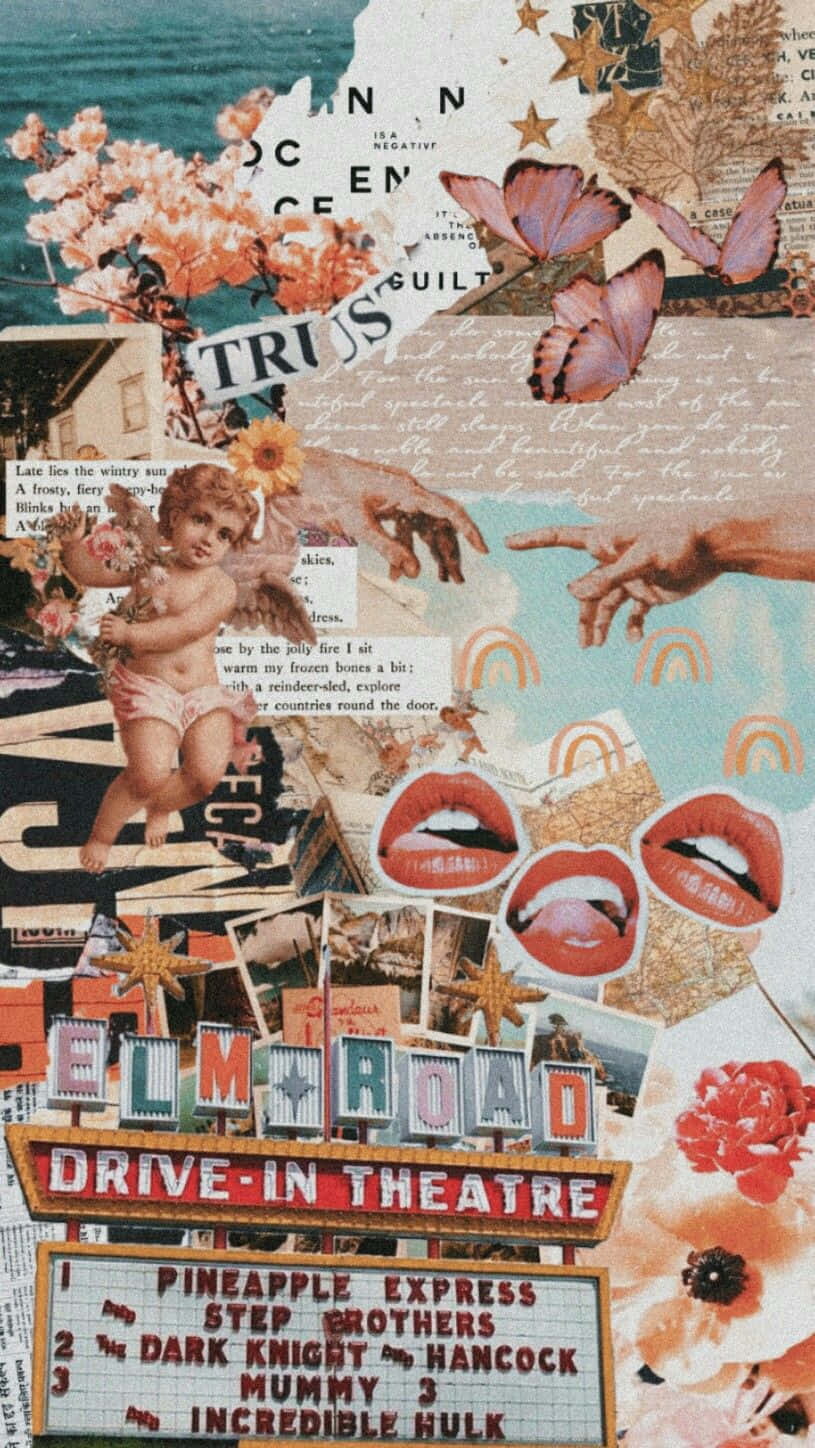 Entdeckensie Ihren Eigenen Einzigartigen Stil Mit Dieser Von Vintage Inspirierten Collage. Wallpaper