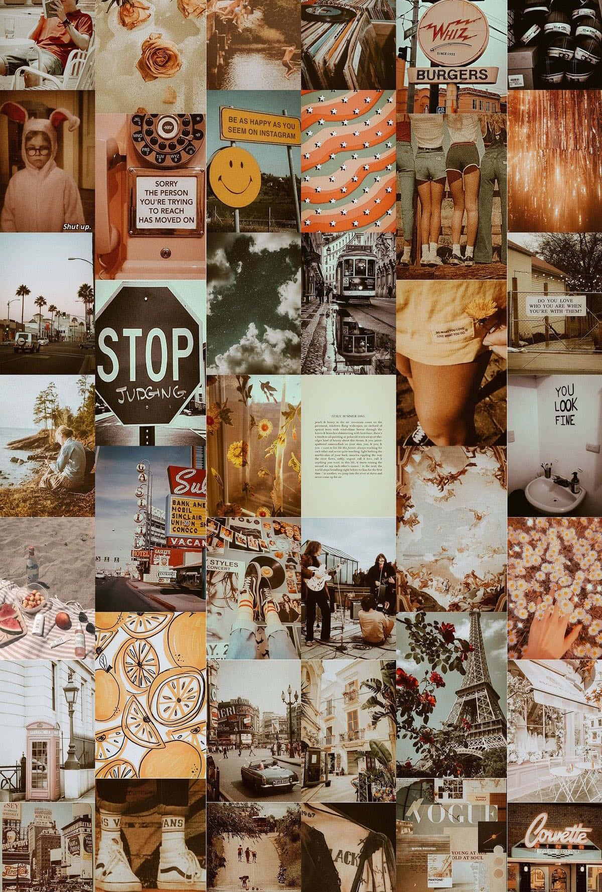 Collagede Estilo Vintage Y Divertido Fondo de pantalla