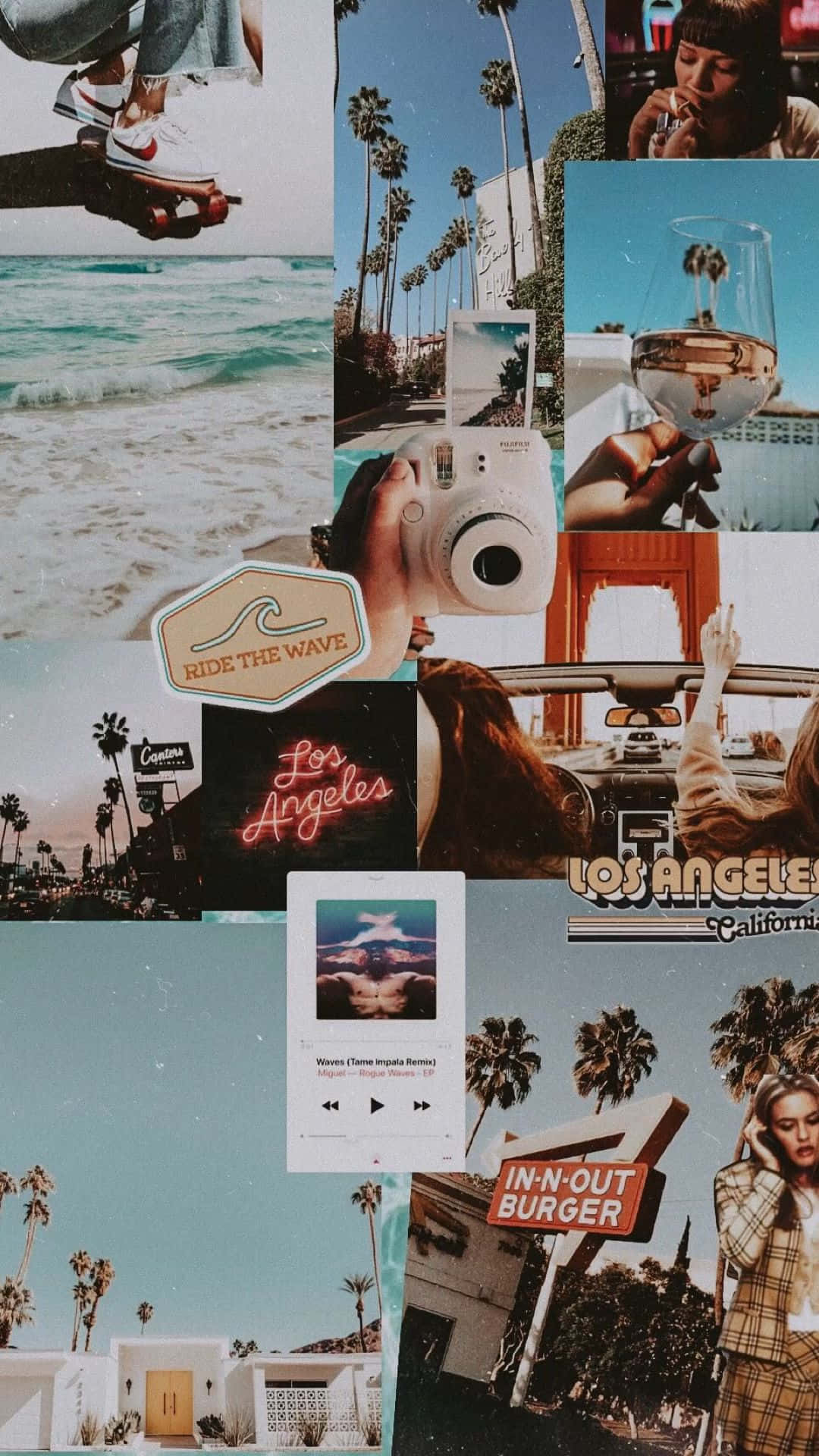 Vintage Collage Beach Collection Mobile Wallpaper