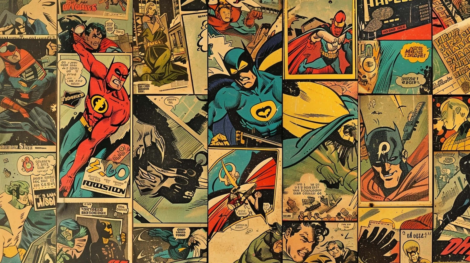 Vintage Comic Book Collage Wallpaper