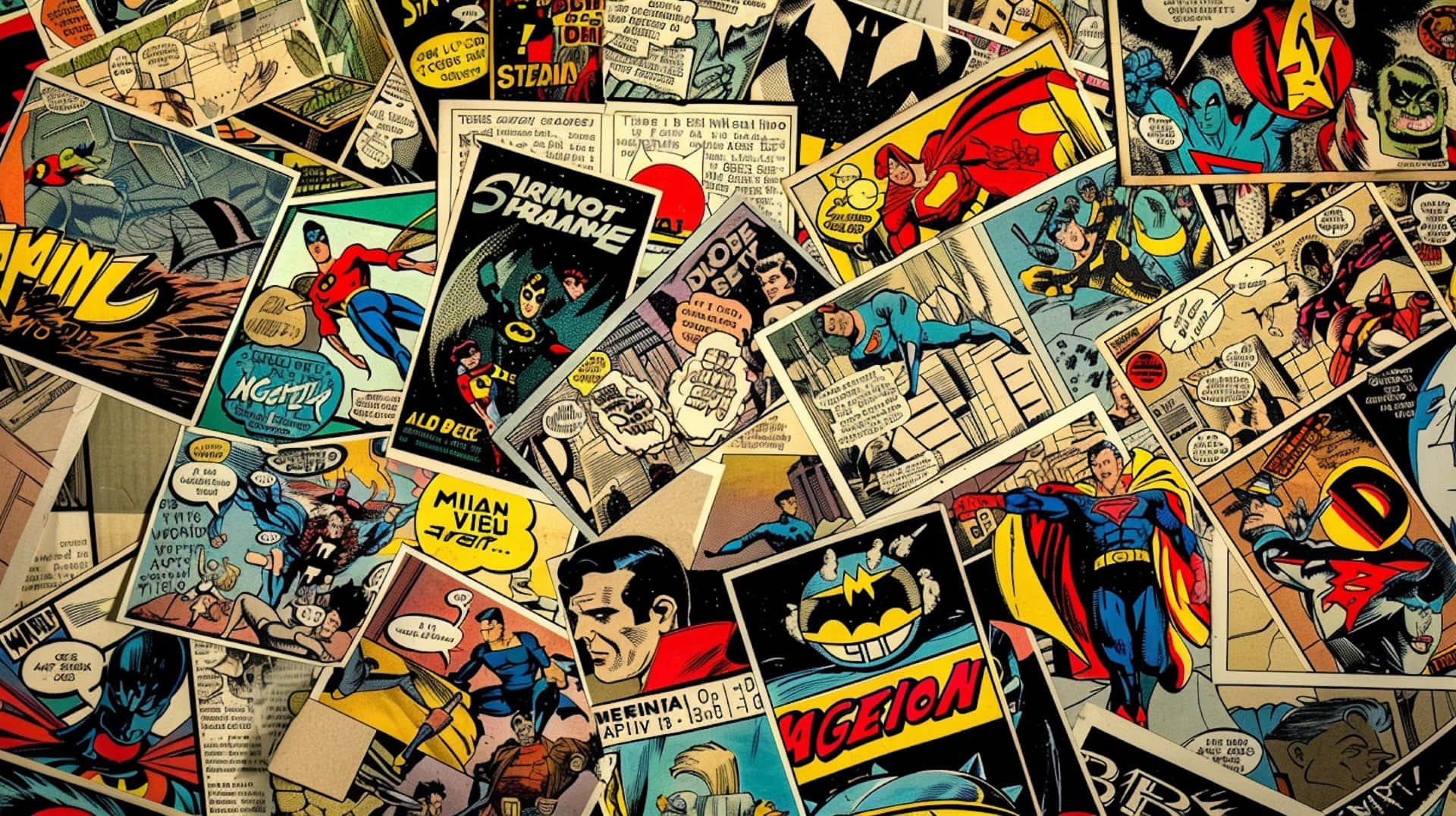 Vintage Comic Book Collage Wallpaper