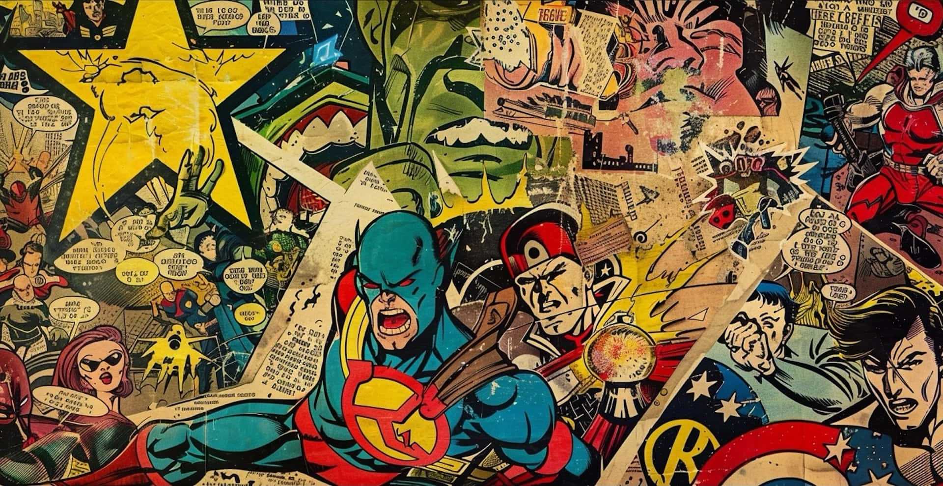 Vintage Comic Collage Wallpaper Wallpaper