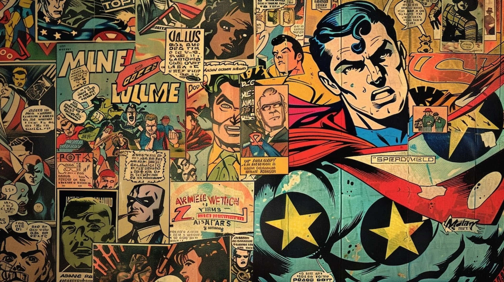 Vintage Comic Collage Wallpaper Wallpaper