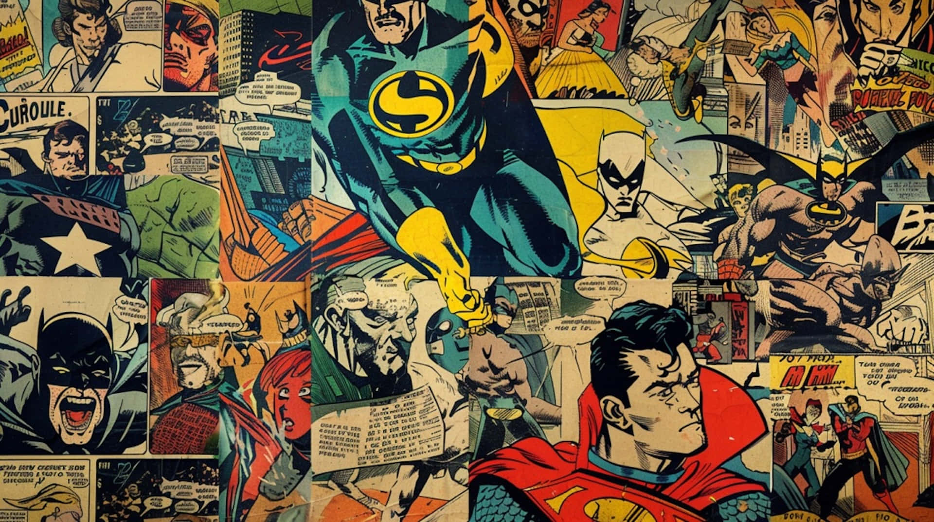 Vintage Comic Collage Wallpaper Wallpaper
