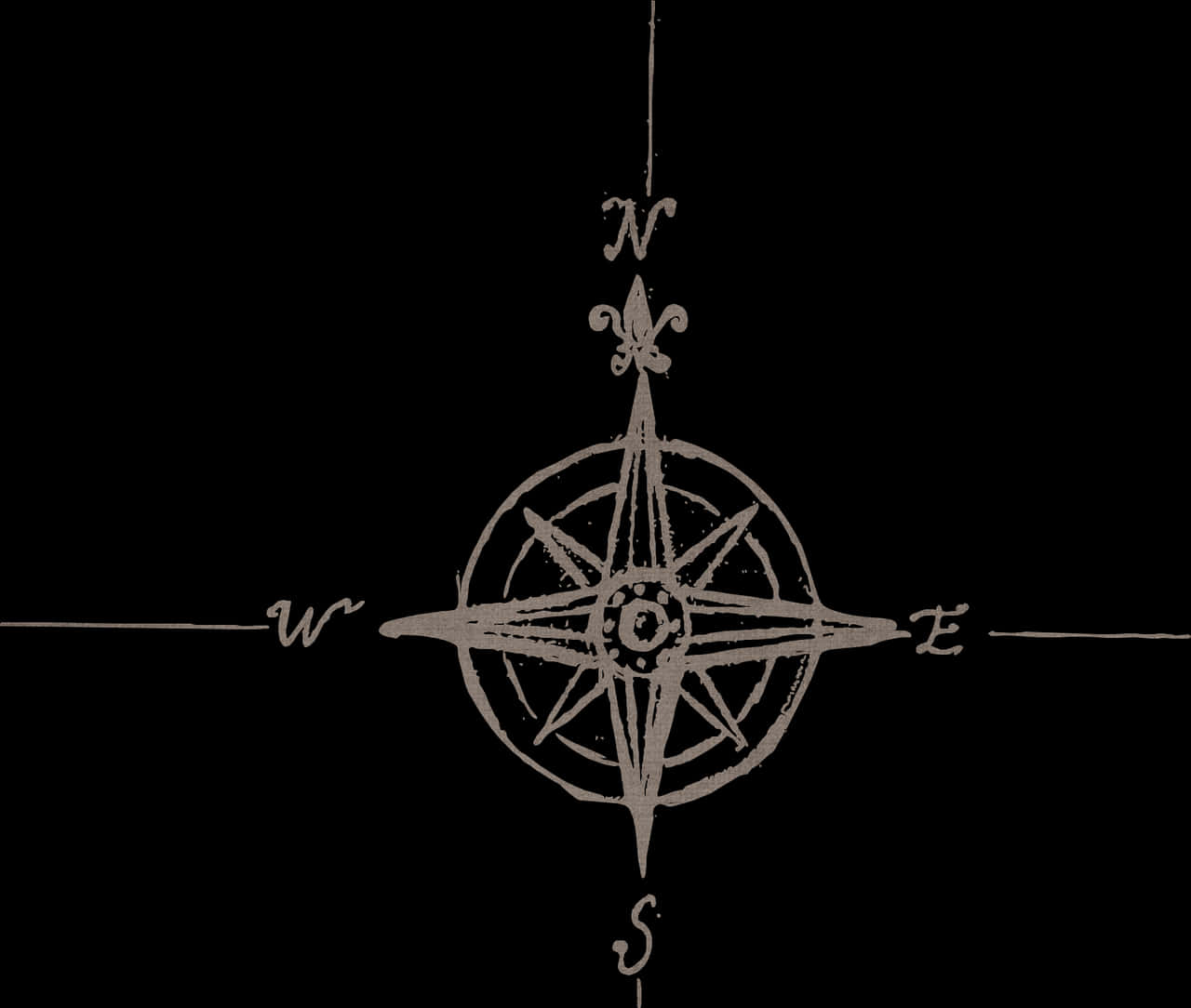 Vintage Compass Rose Graphic PNG