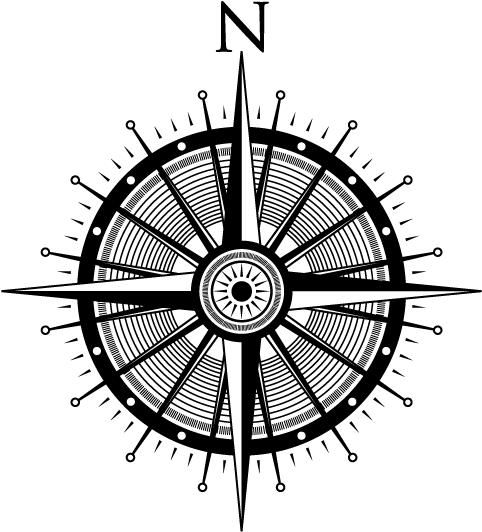 Vintage Compass Rose Illustration PNG