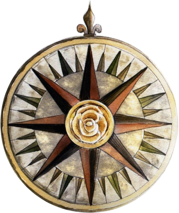 Vintage Compass Rose Illustration PNG