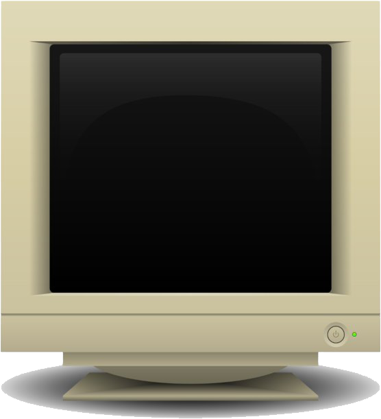 Vintage Computer Monitor C R T PNG