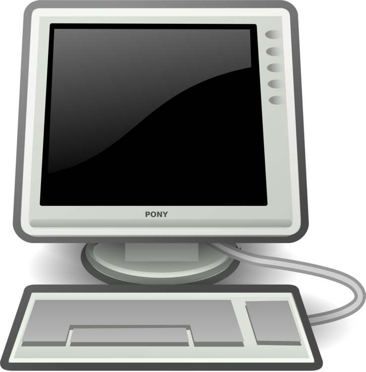 Vintage Computer Monitor Clipart PNG