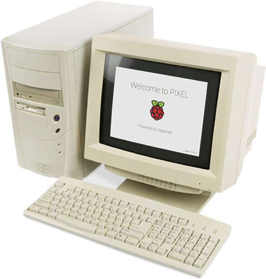 Vintage Computer Raspberry Pi Pixel O S PNG