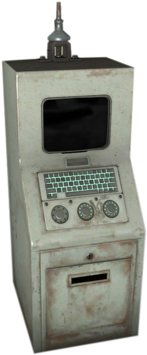 Vintage Computer Terminal3 D Model PNG