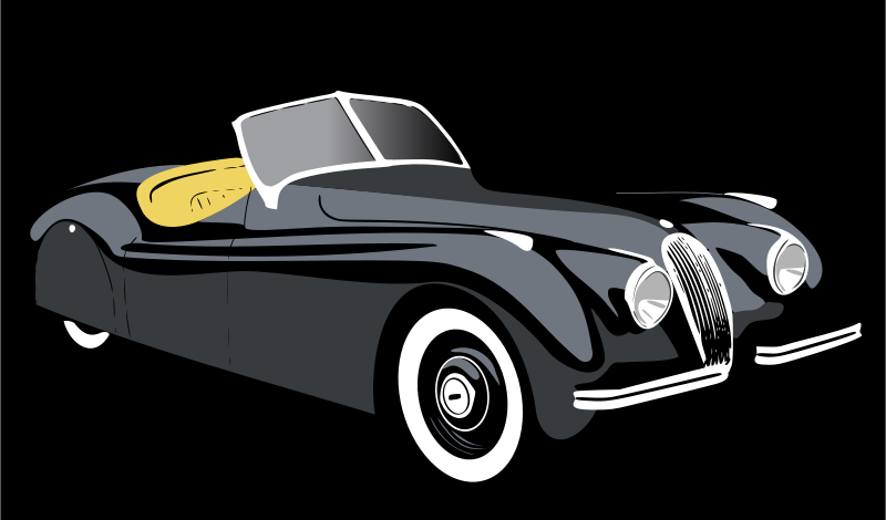 Vintage Convertible Car Illustration PNG