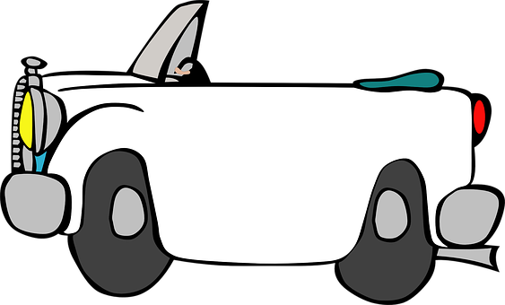 Vintage Convertible Cartoon Illustration PNG