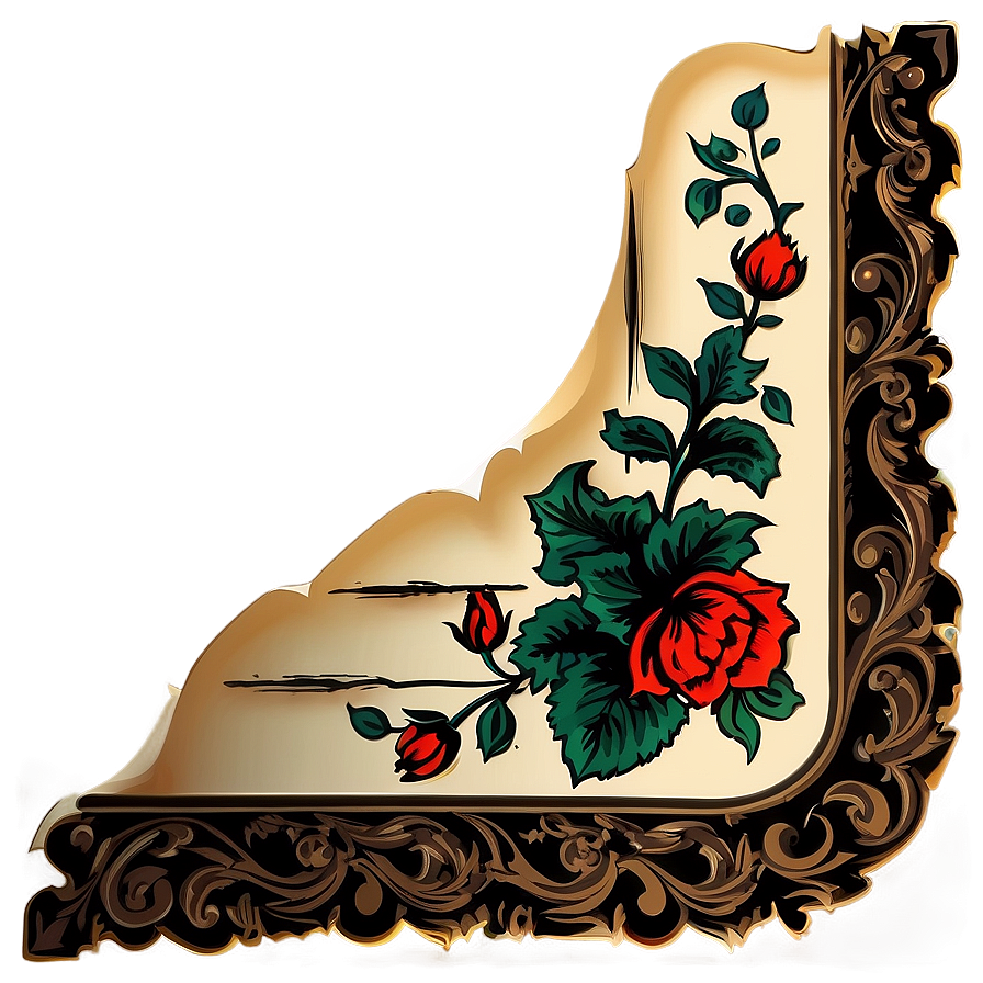 Vintage Corner Scroll Vector Png Yef PNG