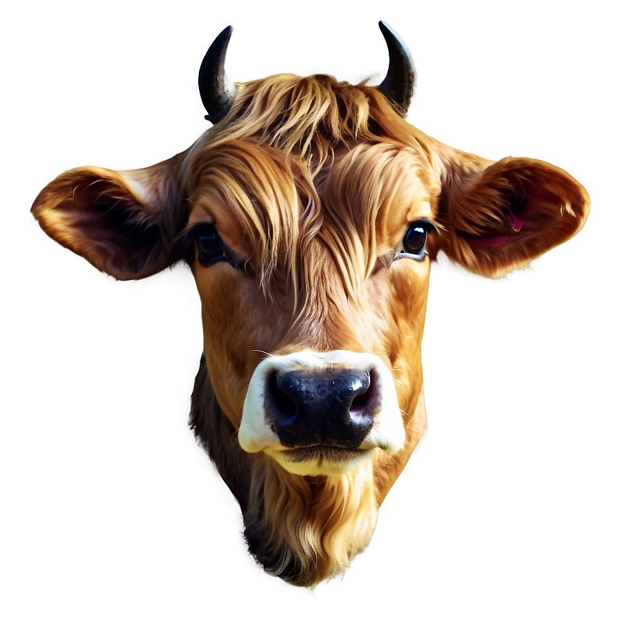 Vintage Cow Head Design Png 46 PNG