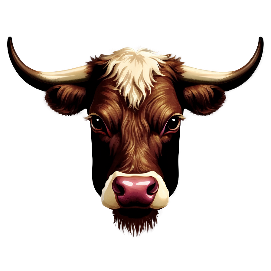 Vintage Cow Head Design Png Jxu15 PNG