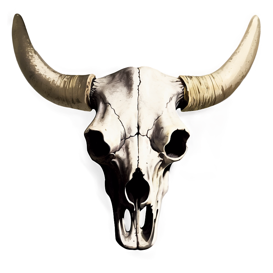 Vintage Cow Skull Drawing Png Kkc PNG