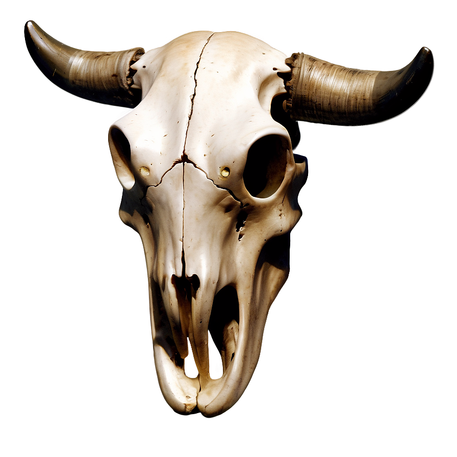 Vintage Cow Skull Drawing Png Qef52 PNG