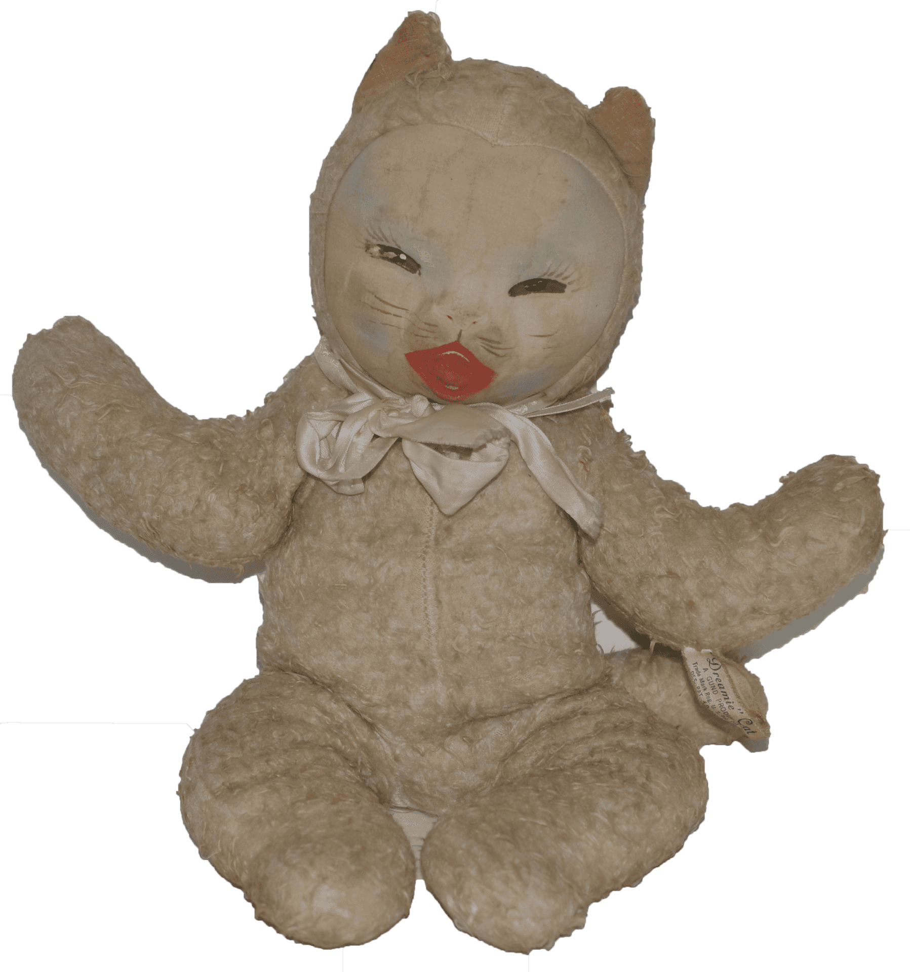 Vintage Creepy Cat Doll PNG